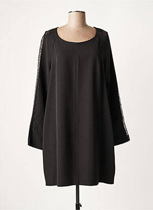 Robe courte manches longues manches longues noir LAUREN VIDAL femme