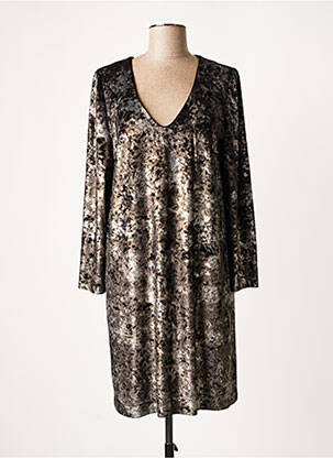 Robe mi-longue manches longues manches longues gris LAUREN VIDAL femme