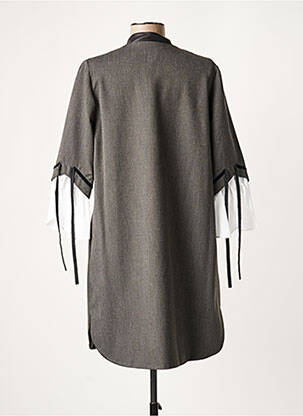 Robe courte manches 3/4 manches 3/4 gris LAUREN VIDAL femme