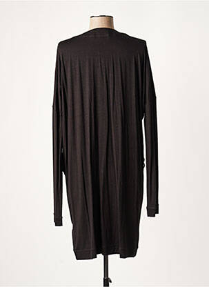 Robe mi-longue manches longues manches longues noir LAUREN VIDAL femme