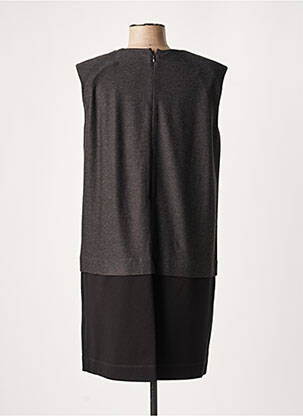 Robe courte fermeture zippée au dos manches courtes gris LAUREN VIDAL femme