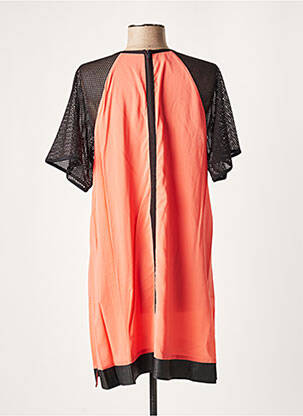 Robe courte fermeture zippée au dos manches courtes orange LAUREN VIDAL femme