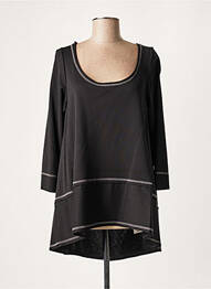 Tunique manches longues tissage crêpe noir LAUREN VIDAL femme