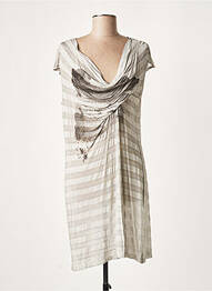 Robe courte manches courtes manches courtes gris LAUREN VIDAL femme