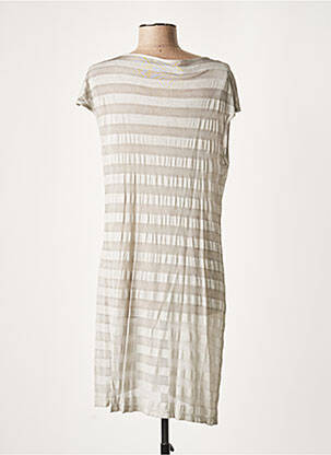 Robe courte manches courtes manches courtes gris LAUREN VIDAL femme