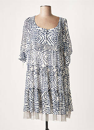 Robe mi-longue manches 3/4 manches 3/4 gris LAUREN VIDAL femme