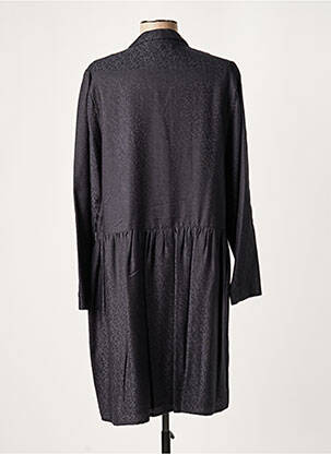 Robe mi-longue manches longues manches longues noir LAUREN VIDAL femme