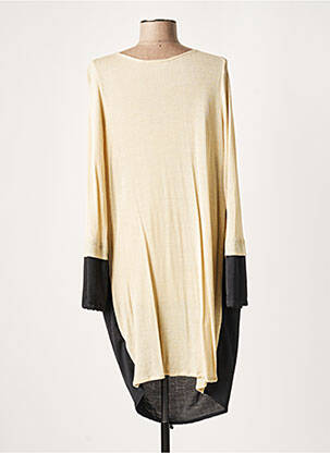 Robe mi-longue coupe fluide manches longues noir LAUREN VIDAL femme