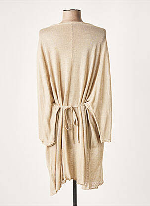 Robe mi-longue manches 3/4 manches 3/4 beige LAUREN VIDAL femme