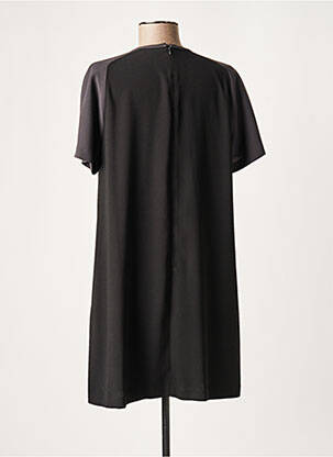 Robe courte fermeture zippée au dos manches courtes gris LAUREN VIDAL femme