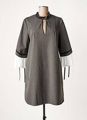 Robe courte gris LAUREN VIDAL pour femme