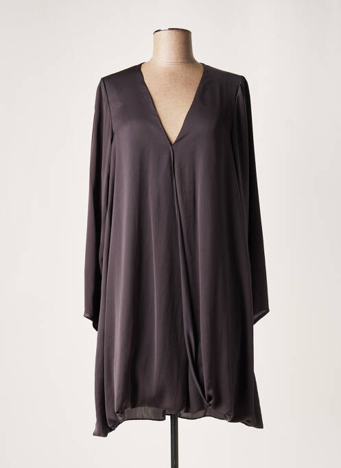 Robe mi-longue manches longues manches longues gris LAUREN VIDAL femme