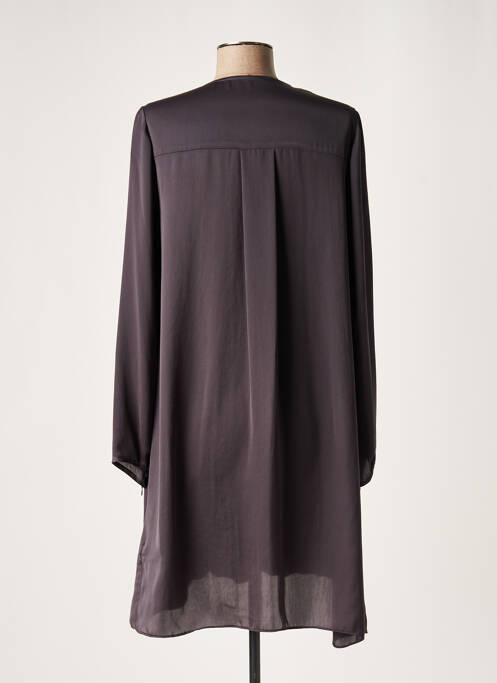 Robe mi-longue manches longues manches longues gris LAUREN VIDAL femme