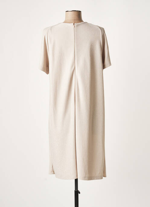Robe mi-longue beige LAUREN VIDAL pour femme