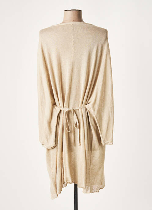 Robe mi-longue beige LAUREN VIDAL pour femme