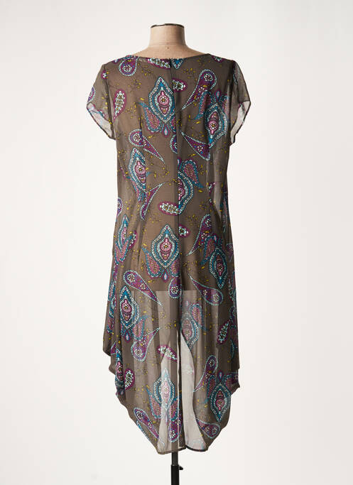 Robe mi-longue gris LAUREN VIDAL pour femme
