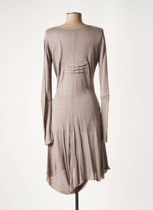 Robe mi-longue gris LAUREN VIDAL pour femme