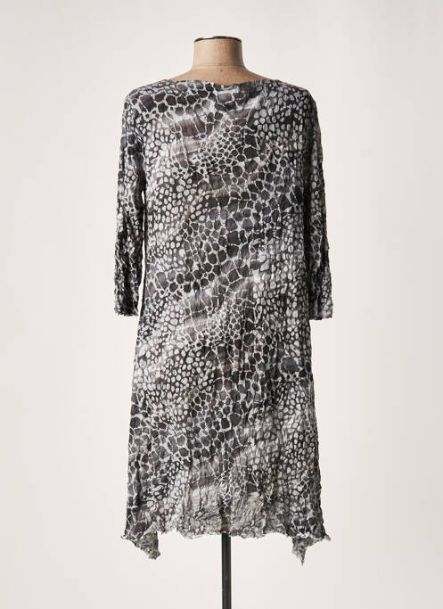 Robe mi-longue gris LAUREN VIDAL pour femme