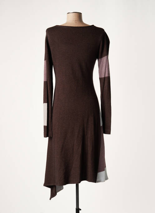 Robe mi-longue marron LAUREN VIDAL pour femme