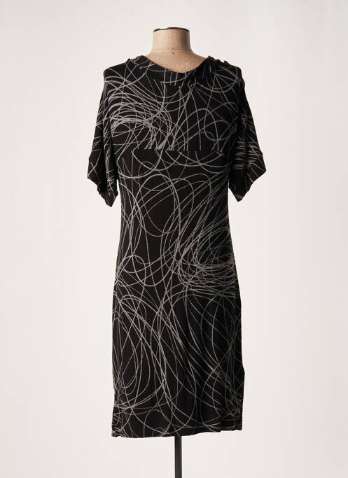 Robe mi-longue noir LAUREN VIDAL pour femme