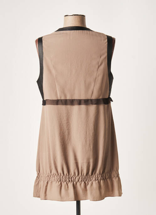Tunique sans manche marron LAUREN VIDAL pour femme