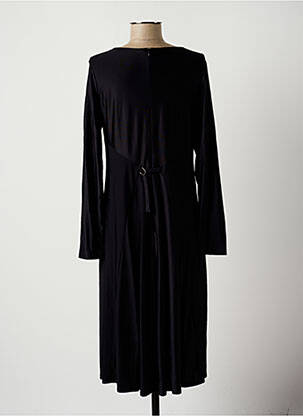 Robe mi-longue manches longues manches longues noir LAUREN VIDAL femme