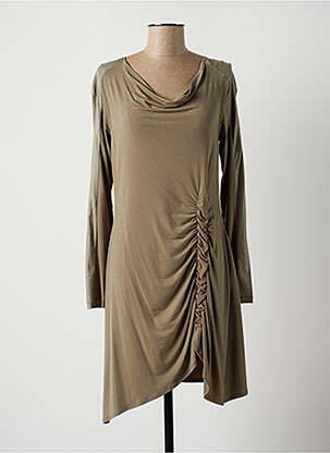 Robe mi-longue manches longues manches longues vert LAUREN VIDAL femme