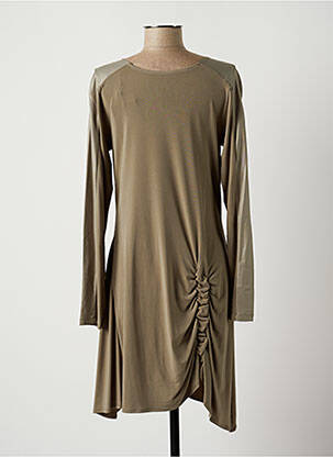 Robe mi-longue manches longues manches longues vert LAUREN VIDAL femme