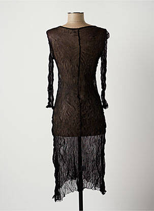 Robe mi-longue manches 3/4 manches 3/4 noir LAUREN VIDAL femme