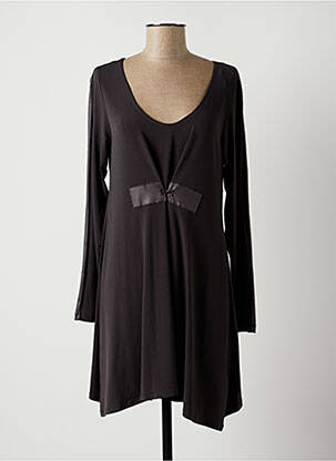 Robe mi-longue manches longues manches longues gris LAUREN VIDAL femme