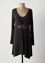 Robe mi-longue manches longues manches longues gris LAUREN VIDAL femme