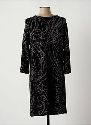 Robe mi-longue manches 3/4 manches 3/4 noir LAUREN VIDAL femme