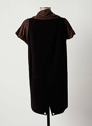 Robe courte manches courtes manches courtes marron LAUREN VIDAL femme