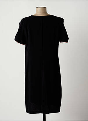 Robe mi-longue coupe fluide manches courtes noir LAUREN VIDAL femme
