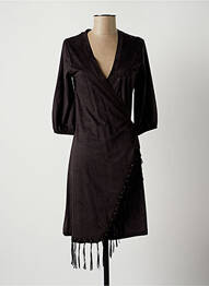 Robe mi-longue manches 3/4 manches 3/4 gris LAUREN VIDAL femme