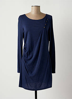 Robe courte manches longues manches longues bleu LAUREN VIDAL femme