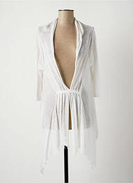 Pull tunique manches 3/4 manches 3/4 blanc LAUREN VIDAL femme