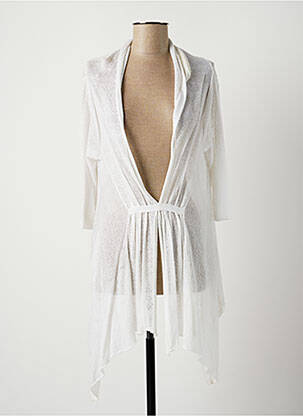 Pull tunique stretch manches 3/4 blanc LAUREN VIDAL femme