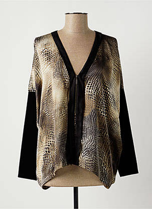 Blouse manches longues manches longues marron LAUREN VIDAL femme