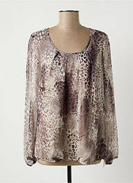 Blouse légère et transparente manches longues gris LAUREN VIDAL femme