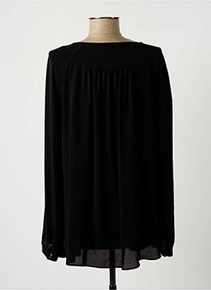 Blouse poignets boutonnés avec fente manches longues noir LAUREN VIDAL femme