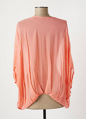 Blouse légère et transparente manches 3/4 rose LAUREN VIDAL femme