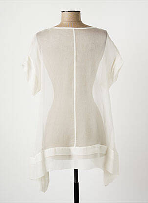 Tunique manches courtes tissage crêpe blanc LAUREN VIDAL femme