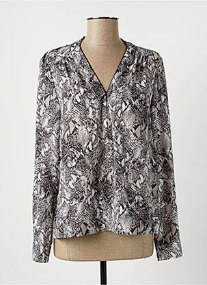 Blouse poignets boutonnés avec fente manches longues gris LAUREN VIDAL femme