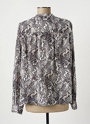 Blouse poignets boutonnés avec fente manches longues gris LAUREN VIDAL femme