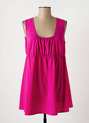 Top tissage crêpe sans manche rose LAUREN VIDAL femme
