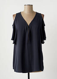 Blouse manches courtes manches courtes bleu LAUREN VIDAL femme
