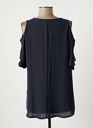 Blouse manches courtes manches courtes bleu LAUREN VIDAL femme