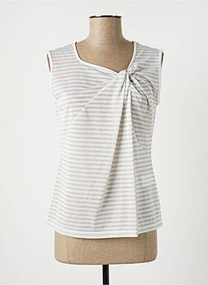 Top stretch sans manche gris LAUREN VIDAL femme