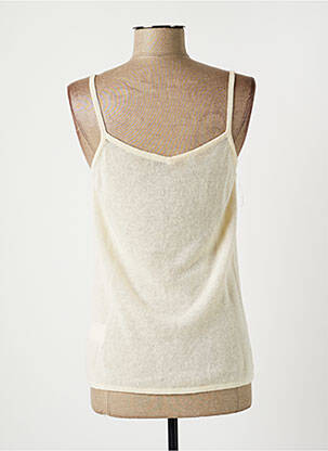 Pull coupe cintrée fines bretelles beige LAUREN VIDAL femme
